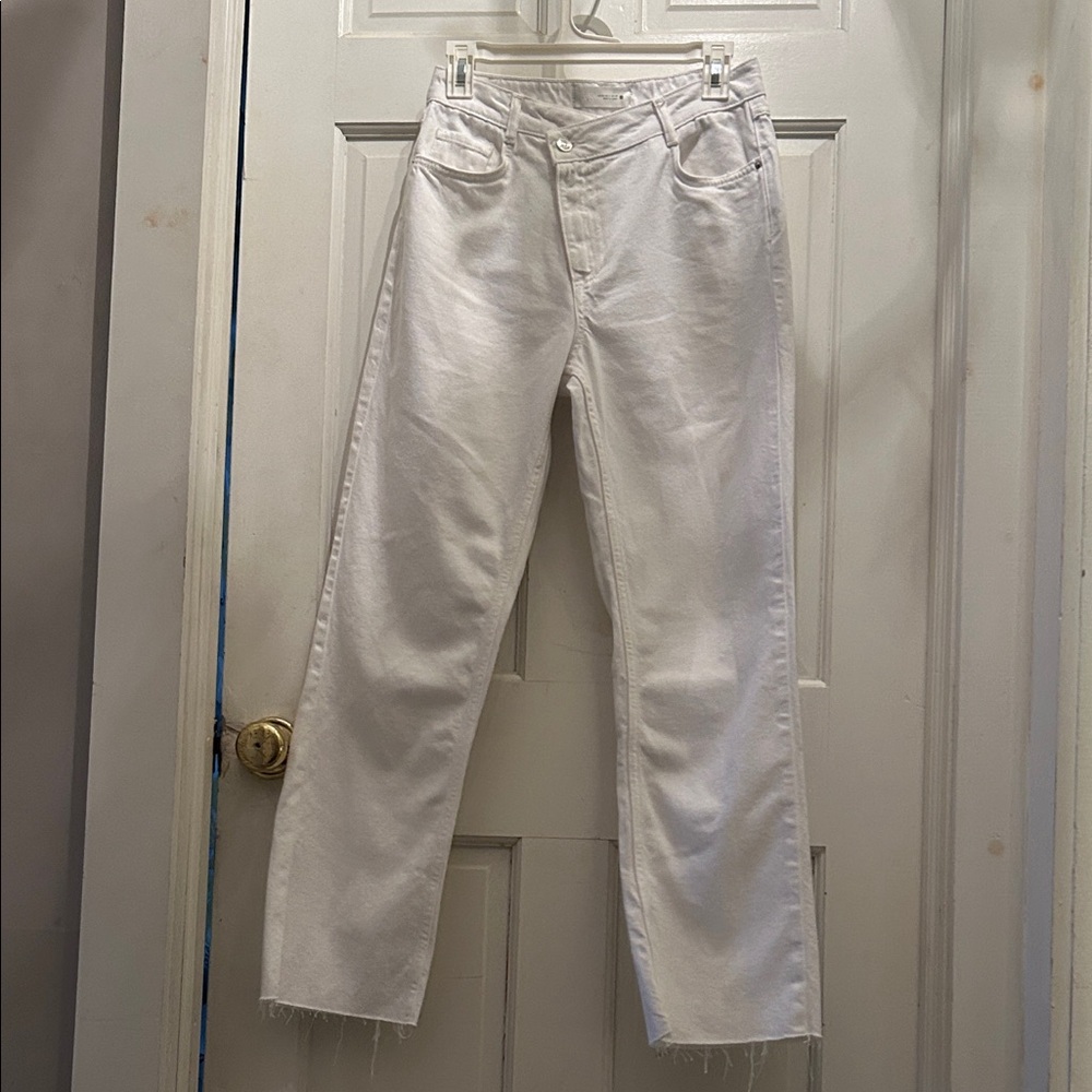 Zara White Women's Straight-Leg Jeans